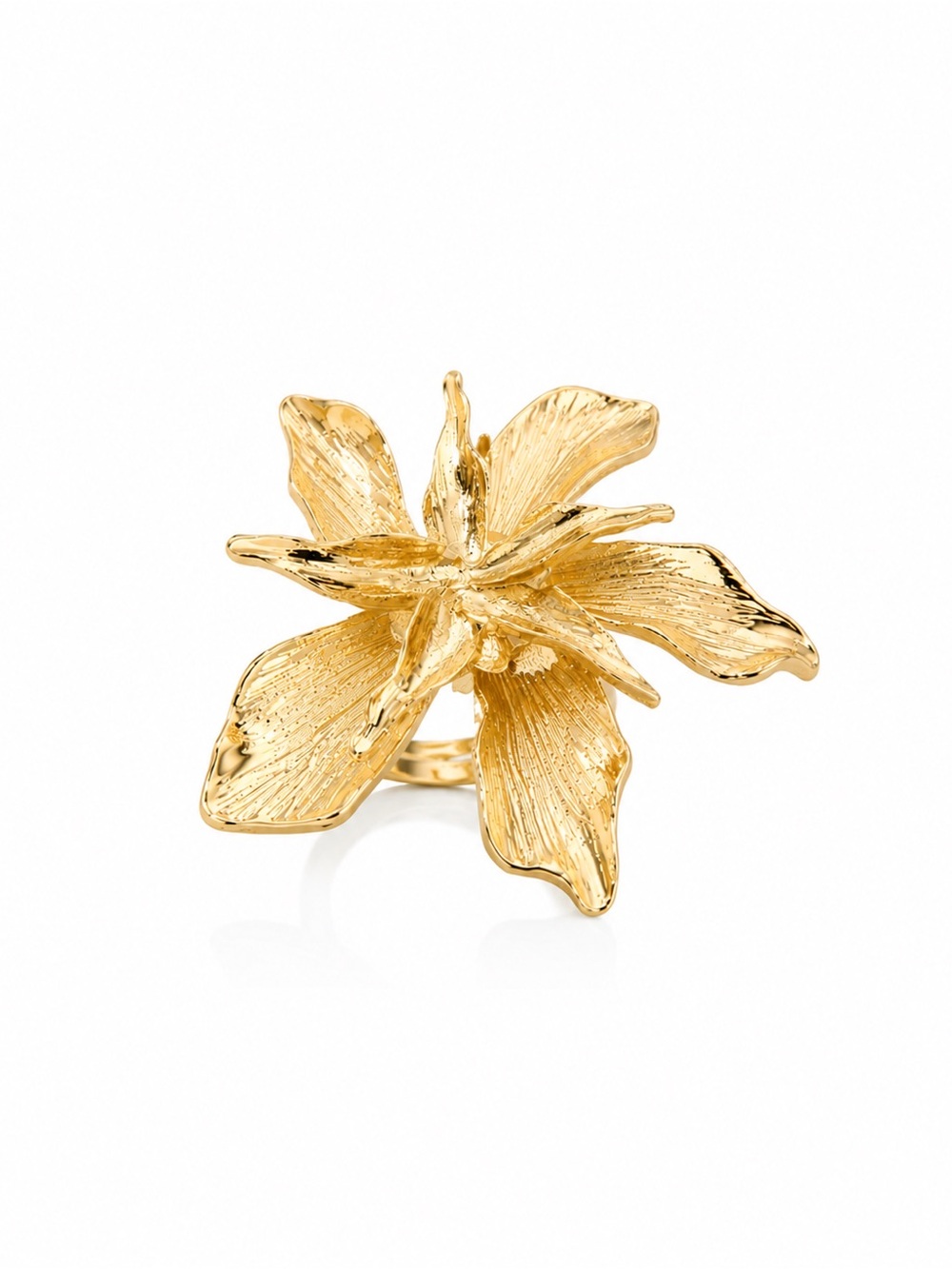 Gold Floral Statement Ring